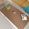 Faux Leather Table Cover,1.8mm Thick,24x48 Inch Desk Cover,Large Desk Mat,Table Protector,Table Cover Protector,Desk Protector,Table Pad(Mud Color+Champagne Gold,24x48)