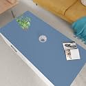 Faux Leather Table Cover,1.8mm Thick,24x48 Inch Desk Cover,Large Desk Mat,Table Protector,Table Cover Protector,Coffee Table Protector,Table Protector Mat(Grayish Blue+Dark Green,24x48)