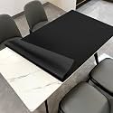 Faux Leather Table Cover,1.8mm Thick,42x84 Inch Table Protector,Table Protector for Dining Room Table,Table Pads for Dining Room Table.(Black+Black,42x84)