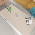 Faux Leather Table Cover,1.8mm Thick,24x48 Inch Desk Cover,Large Desk Mat,Table Protector,Table Cover Protector,Office Desk Cover,Coffee Table Protector(Beige+Light Gray,24x48)
