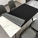 Faux Leather Table Cover,1.8mm Thick,42x78 Inch Table Protector,Table Protector for Dining Room Table,Dining Table Cover,Table Cover Protector.(Black+Gray,42x78)
