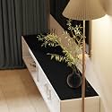 Faux Leather Table Cover,1.8mm Thick,12x48 Inch Desk Cover,Dresser Cover Top,Dresser Protector Top,Dresser Cover,End Table Cover.(Black+Black,12x48)