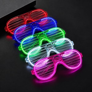 favela 5 pcs led neon light goggles for night dj party and birthday return gifts for adults and teenagers  flashing glow eyewear for kids amp teenagers theme party  light up glasses pack of 5