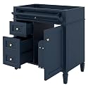 Favfurish 30" Bathroom Vanity Without Top Sink,Modern Freestanding Bath Storage Cabinet with 2 Soft-Close Drawers &amp; Tip-Out Tray,Solid Wood Vanity Only w/Adjustable Shelf &amp; Door Organizer,Blue