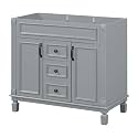 Favfurish 36" Bathroom Vanity Without Top Sink,Modern Freestanding Bath Storage Cabinet with 2 Soft-Close Doors and 2 Drawers,Solid Wood Vanity Only,Water Resistant,Easy to Assemble,Grey