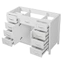 Favfurish 47" Bathroom Vanity Without Top Sink,Freestanding Cabinet Base with 2 Soft-Close Doors &amp; 8 Drawers, Classic White Solid Wood Frame Vanity Only w/Adjustable Feet, Easy Assembly
