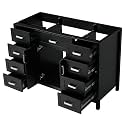 Favfurish 47" Bathroom Vanity Without Top Sink,Freestanding Cabinet Base with 2 Soft-Close Doors &amp; 8 Drawers, Classic Black Solid Wood Frame Vanity Only w/Adjustable Feet, Easy Assembly