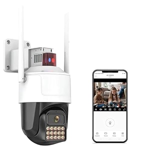 4mp outdoor wireless dome camera with 360 color night vision motion detection 2-way talk ptz security camera wifi surveillance camera for home amp business k802