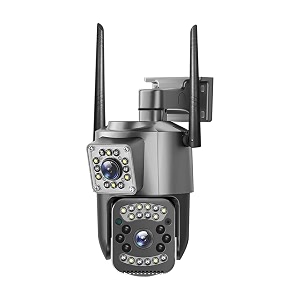 4g 3mp dual lens sim based outdoor wireless smart cctv camera  ultra hd view  double side view  two way talk  motion detection  night vision support upto 128gb sd card 2 cam ptz