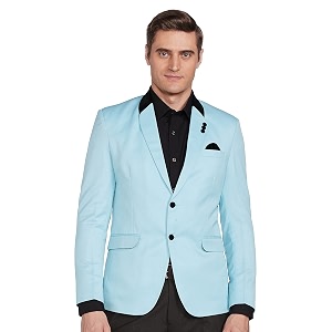 FAVOROSKI Designer Mens Slim Fit Velvet Notch