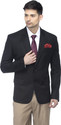 FAVOROSKI Men Solid Single Breasted Party Blazer (Black)