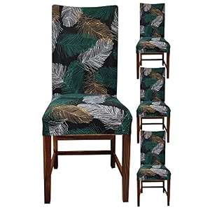 favria elastic chair cover stretch removable washable short dining chair cover protector seat slipcover - brown brown diamond-set of 4 chair covers