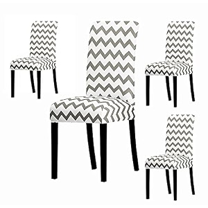 favria elastic chair cover stretch removable washable short dining chair cover protector seat slipcover - brown brown diamond-set of 4 chair covers