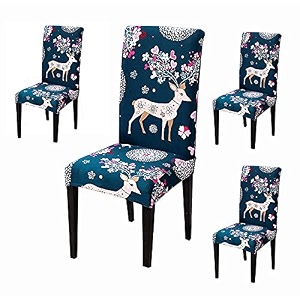 favria elastic chair cover stretch removable washable short dining chair cover protector seat slipcover - brown brown diamond-set of 4 chair covers