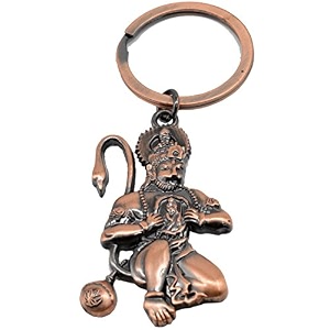 lord hanuman showing rama in his heart copper key chain for gifting good luck and protection