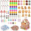 Fayoo 103Pcs Christmas Fake Candy DIY Set Miniature Gingerbread House Decor