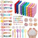 Fayoo 50 Pack DIY Wooden Cheer Pin Craft Kit, Bright Color