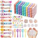 Fayoo 50 Pack DIY Wooden Cheer Pin Craft Kit, Macaron Color