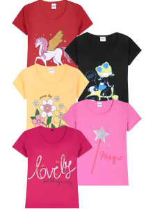 FAZZA Girls Graphic Print Pure Cotton Regular