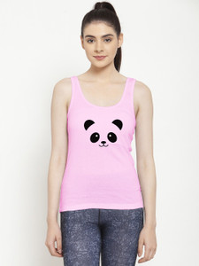 FBAR Graphic Print Women Round Neck Pink