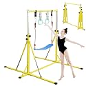 FC FUNCHEER Foldable Gymnastics Bar,5FT Horizontal bar,Adjustable Kids Training bar for Kids Ages 3-15,Kids Gymnastics bar,Triangle Stable Structure-Gym Equipment for Home
