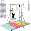 FC FUNCHEER Foldable Gymnastics Bar,5FT Horizontal bar,Adjustable Kids Training bar for Kids Ages 3-15,Kids Gymnastics bar,Triangle Stable Structure-Gym Equipment for Home