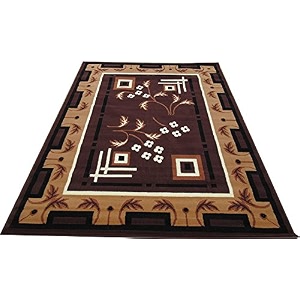 top selling design with multiple choice 90x145 cm3x5 feet brown by farhan carpet and home furnishing