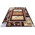 Acrylic Kalin Rectangular Carpet for Bedroom 6X8 Feet, Brown