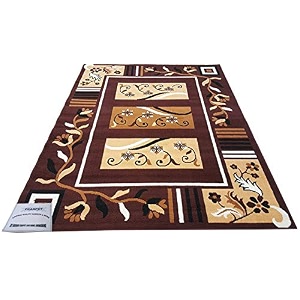 kalin carpet for room with velvet touch 150x200 cm5x7 feet brown multi