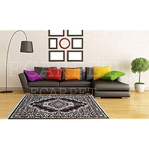 acrylic top design with velvet touch living room rectangular carpet 6x8 feet multicolour