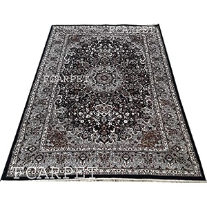 ancient design silk touch hall carpet with fine quality 8 x 11 feet black multi