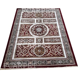 classical design carpet with fine quality 2 x 6 feet bed side runner maroon multi