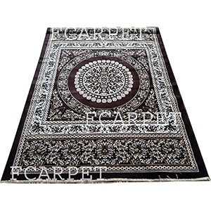 classical design silk touch carpet with fine quality 3 x 5 feet brown multi