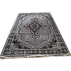classical design silk touch carpet with fine quality 3 x 5 feet grey multi