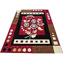 Fine Quality Velvet Touch Rectangular Carpet 120X150 Cm(4X5 Feet) Red Multi