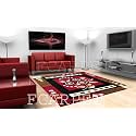Fine Quality Velvet Touch Rectangular Carpet 6X8 Feet Red Multi