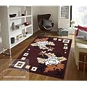 Floral Kalin Carpet with Velvet Touch 150X200 CM(5X7 FEET) Brown Multi