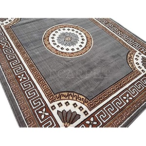 floral rectangular carpet velvet touch 150x200 cm5x7 feet grey b
