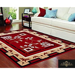 floral rectangular carpet velvet touch 150x200 cm5x7 feet red f