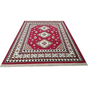 floral rectangular carpet velvet touch 150x200 cm5x7 feet red g