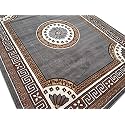 Floral Rectangular Carpet Velvet Touch 150X200 Cm(5X7 Feet) Grey B