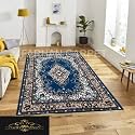 Floral Rectangular Carpet Velvet Touch 6.0X 8.0 Feet Till Blue E