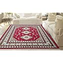 Floral Carpet Velvet Touch 6.0X 8.0 Feet Red G