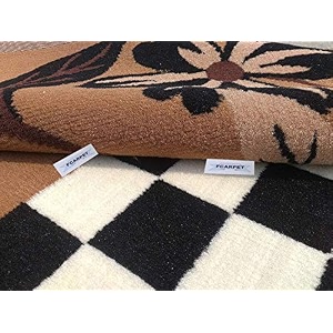 floral rectangular carpet gold acrylic 6 x 8 feet