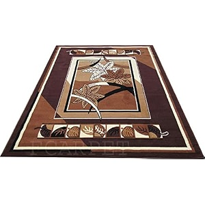 hall amp bedrooms rectangular carpet fine wool with soft touch 7x10 feet brown multi