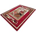 Leaves Design Bedrooms Rectangular Carpet Fine Wool with Soft Touch 7X10 Feet Red Multi