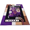 Modern Rectangular Carpet Velvet Touch 6.0X 8.0 Feet Purple A