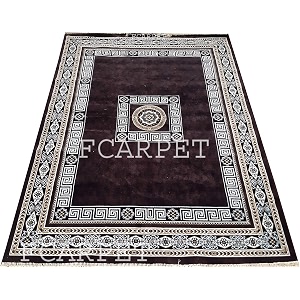 modern design carpet with fine quality 2 x 6 feet bed side runner brown multi