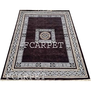 modern design silk touch carpet with fine quality 3 x 5 feet brown multi