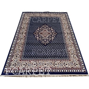 traditional carpet silk touch for your hall with fine quality 7 x 9 feet blue multi